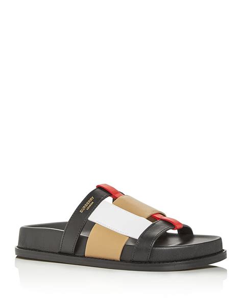 burberry women's ellendale woven slide sandals - black stores|burberry slide sandals for women.